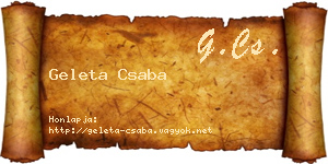 Geleta Csaba névjegykártya